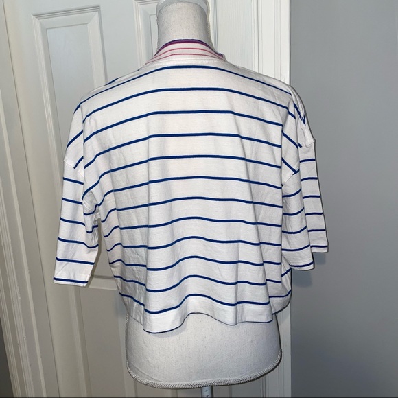 NWOT Quicksilver Stripe Crop Tee - Picture 4 of 11